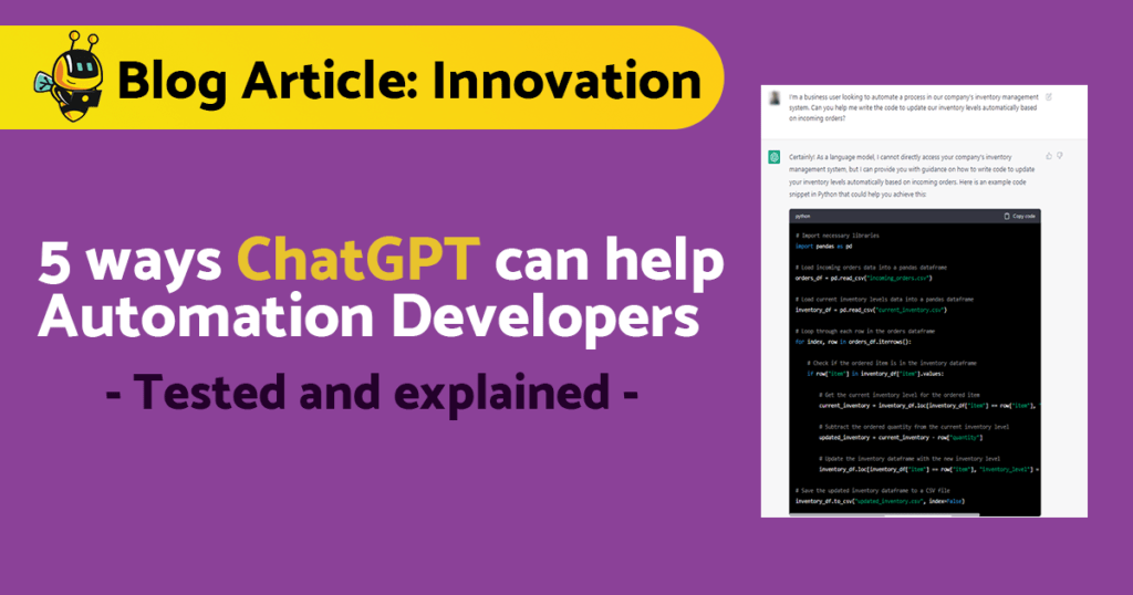 5 ways ChatGPT can help Automation Developers - tested and explained