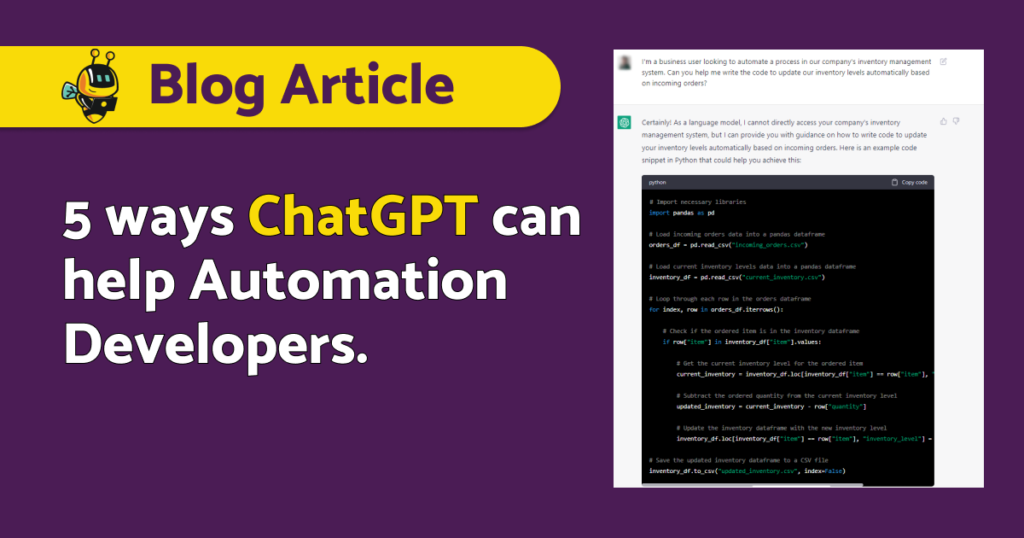 5 ways ChatGPT can help Automation Developers - tested and explained